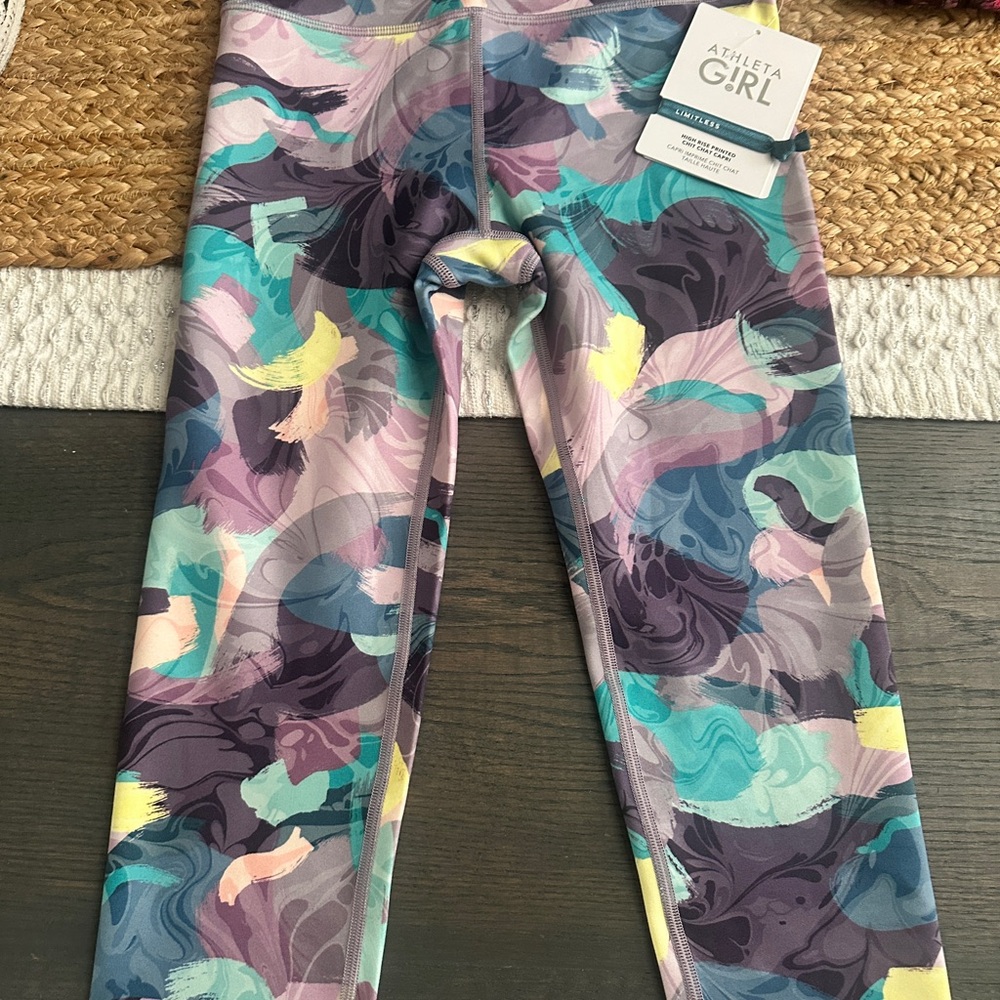 Athleta Swirl Pattern Kids Leggings - Multicolor